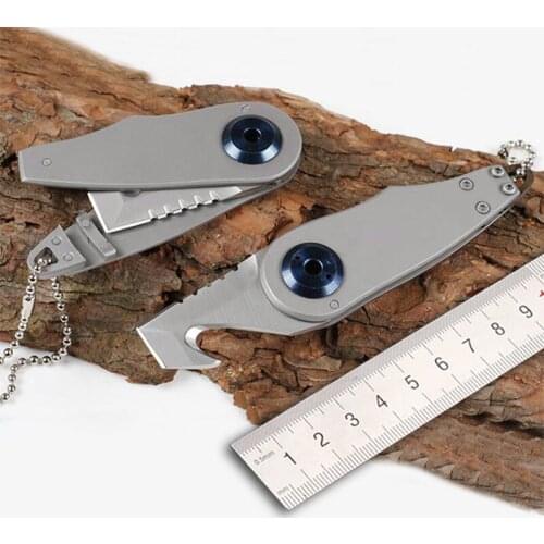 Stainless steel multi-function folding camping knife EDC rescue tools to cut the rope hook and serrate