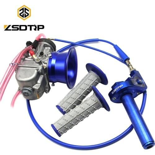 ZSDTRP Modified Motorcycle Carburetor 2T/4T PWK Carburador 34 36 38 40 42mm With Throttle Grips+Hand Grips+Air Filter Cup