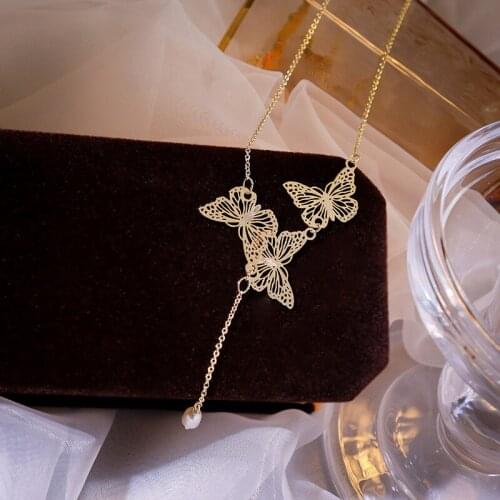 Fashion Geometric Butterfly Choker Necklace For Women Girls 2020 New Jewelry Delicate Pendants Choker Collares Gifts