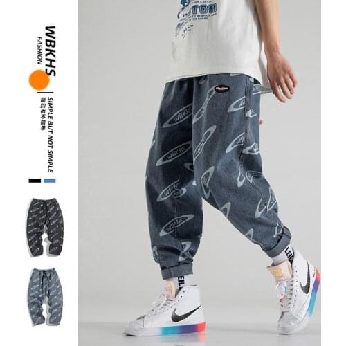 Autumn 2021 New Trend Toose Print Jeans Fashion Casual Pants Men