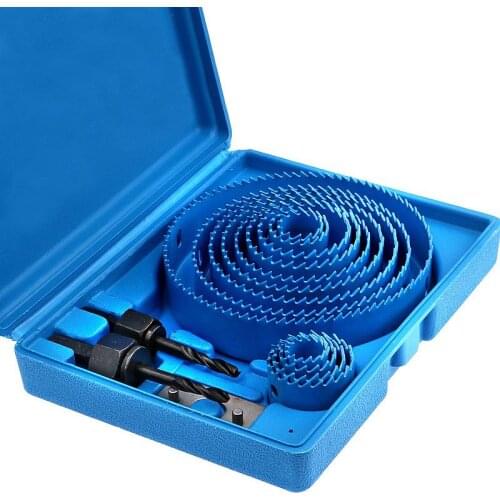 13PCS Hole Saw Cutter Set Kit Drilling Tool Wood Metal Cutter 19-127mm Tool Kit Drill Mandrels Bits Woodworking Cutting Set