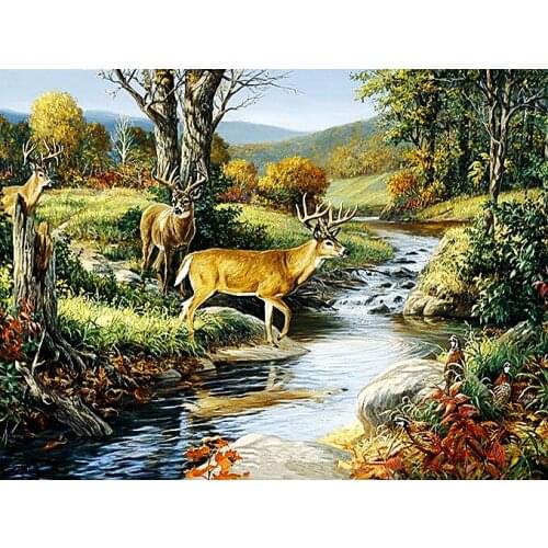 A8033 11CT/14CT/18CT/25CT/28CT oil scenery patterns Counted Cross Stitch DIY Cross Stitch Kits Embroidery Needlework Sets