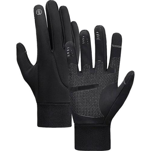 Outdoor sports running gloves warm touch screen gym fitness full finger men and women knitted magic gloves