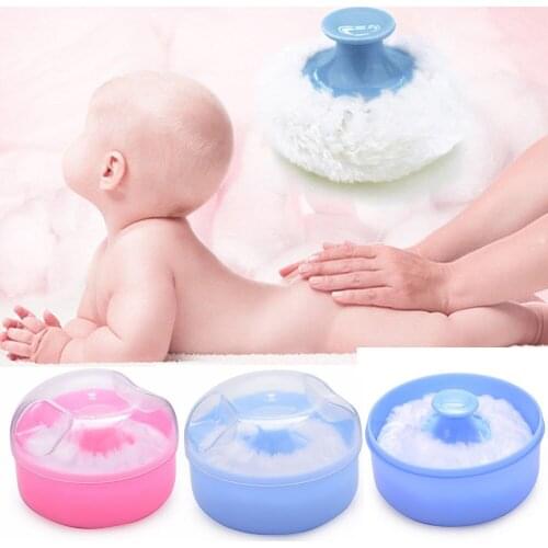 Portable Powder Puff Box Body Baby Face Talcum Sponge Infant Puff Box Container Case Also for Children or adult In Summer