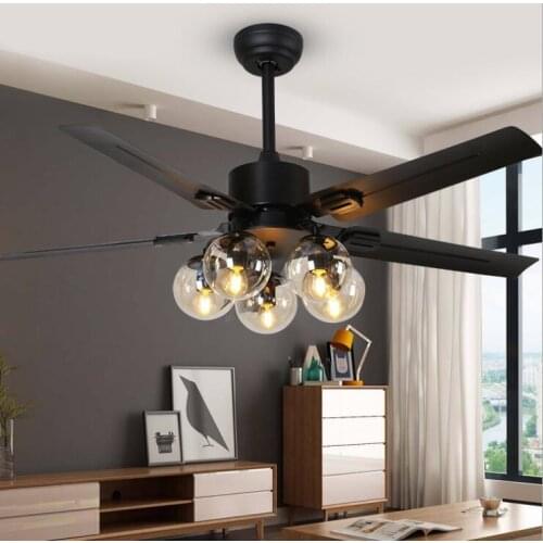 Living room ceiling fan light simple modern Nordic magic bean fan chandelier home bedroom restaurant silent led fan light