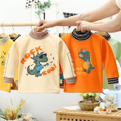 Childrens Clothing Pullover Tops Boys Girls Autumn Winter Turtleneck Bottoming Shirts Baby Toddler Boys Sweater T-shirt Clothes