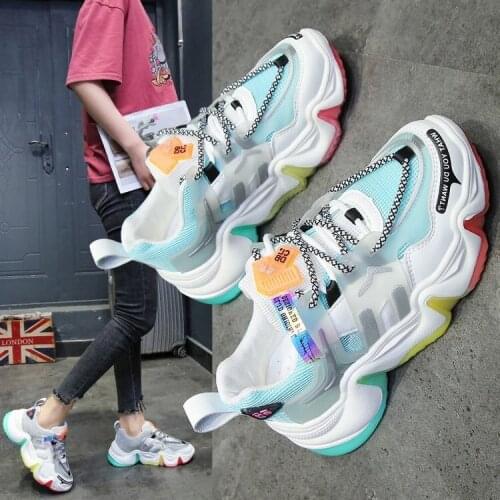 Rainbow Jelly Bottom Shoes Womens Spring New Model Show Feet Clown Cute Net Red Sneakers Summer