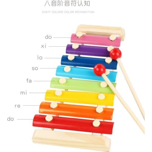 Early education of childrens toys with wooden piano childrens wooden toys, eight sounds and piano childrens enlightenment