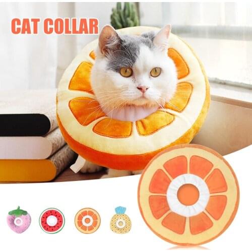 Adjustable Cat Recovery Collar Soft Plush Elizabethan Collar with Movable Buckle Protective Cone After Surgery for Dogs ALI88