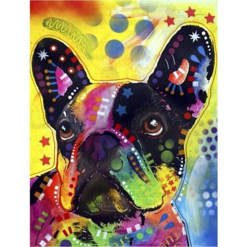 Hand Drawing French Bulldog 5D DIY Diamond Painting Bulldog Francais Rhinestone Mosaic Embroidery Picture Gift Home Decoration