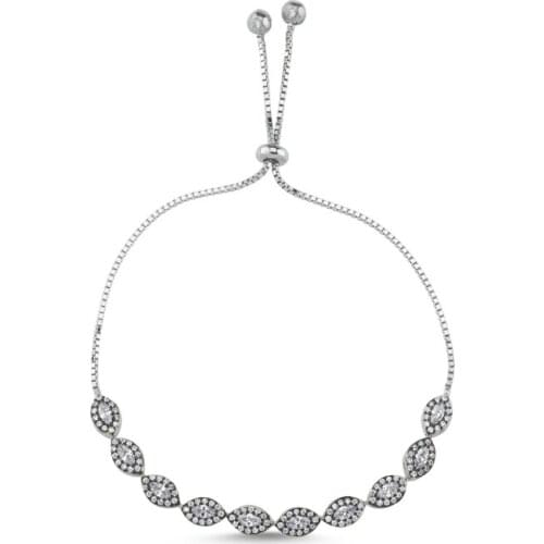 Silverlina Silver Zircon Stone Lift Bracelet