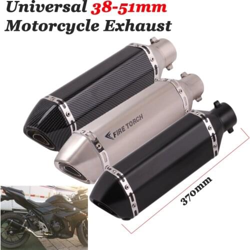 Universal 370mm Motorcycle Exhaust Pipe Escape Silencer For Ninja 250 KTM390 GSXR750 R15 CBR300 NMAX155 Modify Muffler DB Killer