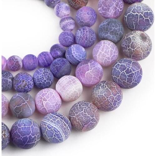 YHBZRET Purple Weathered carnelian Natural Stone Matte Spacer Loose Beads For Jewelry Making 6/8/10/mm DIY Bracelet Accessories