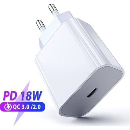 18W PD 3.0 Charger USB Type C US EU US Adapter Usb c Power Adapter 1 For iPhone 11 Pro X Fast Charging Mobile Phone Type-C