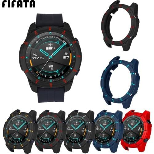 FIFATA Protective Cover Case For Huawei Watch GT2 46mm Smart Watch Protector Shell Edge TPU Protection Sleeve For Huawei GT 2