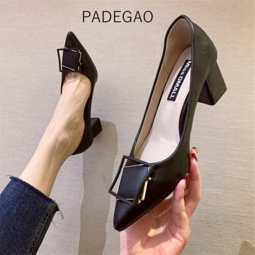 Womens Shoes 2020 High Heels Casual OL Buckle Shoes Fashion Pumps Women Shoes Sexy Heels