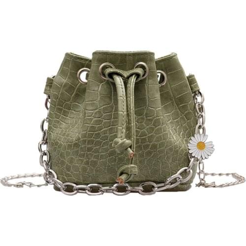 2021 Brand New Women Alligator Crossbody Bag Fashion Chain Small Bucket Bag for Ladies High Quality