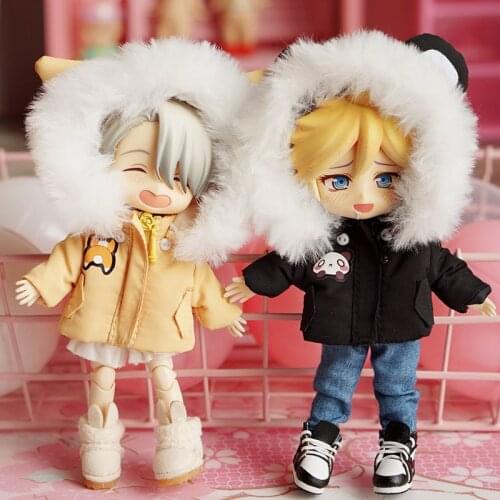 Winter Coat for Obitsu 11, OB11 clothes cotton furry animal windbreaker GSC lovely clothes