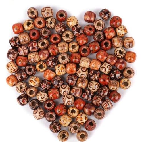 100 pcs Wood Round Spacers Loose Beads Necklace Bracelets Charms DIY Craft
