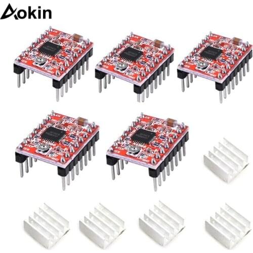 5pcs HR-A4988 Driver Board 3D Printer Accessories Ramps 1.4 A4988 Stepper Motor Driver with Heat Sink