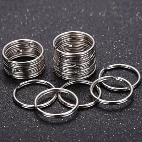 50PCS 25mm DIY Stainless Steel Keychain Split Key Ring Loop Hoop Key Chain