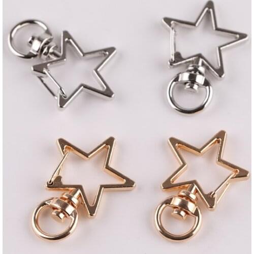 6pcs Star cute key ring diy handmade jewelry hardware accessories bag pendant key ring