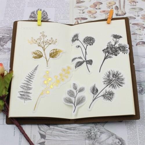 60pcs Vintage Leaves Vellum Stickers for Scrapbooking Happy Planner/Card Making/Journaling Project