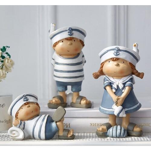 Room Decoration Accessories Rustic Home Decor Miniature Figurines Resinas Planas De Personajes Sailor Character Decoration
