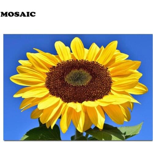 Diamond Embroidery sunflower blue sky diamond mosaic flower,diy Diamond Painting Cross Stitch,full square picture,restaurant art