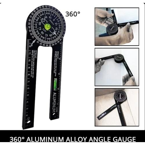 Aluminum Miter Saw Protractor Angle Finder Gauge Carpenters Plumbers Goniometer Building Trades Woodworking Measuring Ruler Tool
