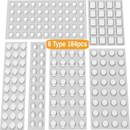 184pcs Cabinet Door Bumpers Kitchen Drawer Dampening Buffer Pad Clear Self Adhesive Silicone Feet Reduce Noise Cupboard Cushions