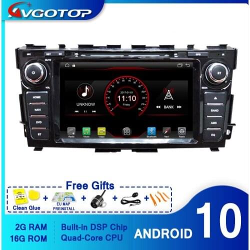 AVGOTOP Android 10 WINCE Bluetooth GPS Car Radio DVD Player For NISSAN TEANA 2013 2G 16G Vehicle Multimedia