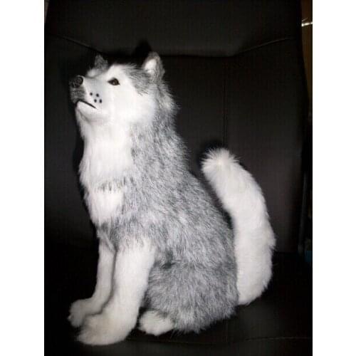 Free shipping , about 30cm large simluation husky toy ,polyethylene & furs handicraft , home decoration toy t4421