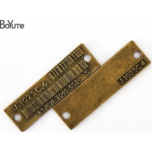 BoYuTe (30 Pieces/Lot) 15*52MM Antique Bronze Plated Zinc Alloy Materials Square Bar Code Connector Charms for Jewelry Makings