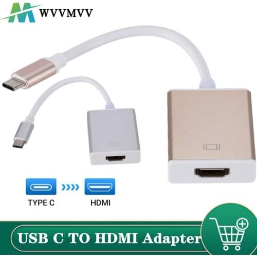 WVVMVV USB C Type C to HDMI 4K HDTV Digital Adapter Cable for Apple Macbook and Google Chromebook Pixel