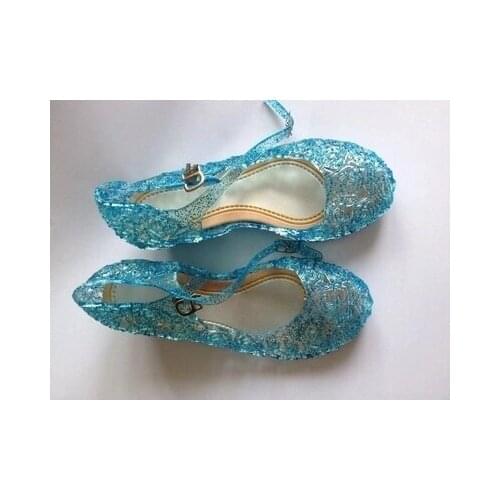 Childrens sandals Summer girls Shoes Casual Jelly Tenis Feminino Mesh Wedge Sandalias Femininas blue shoes High heels 17.5-20cm