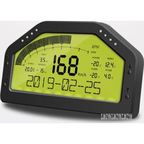 DO908 Race Car Dashboard Multifunctional Odometer LCD Dashboard Digital Display Gauge Speed Meter Speedometer For 12V Vehicle