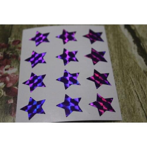 1.9cm Mini Purple Holographic Star Stickers