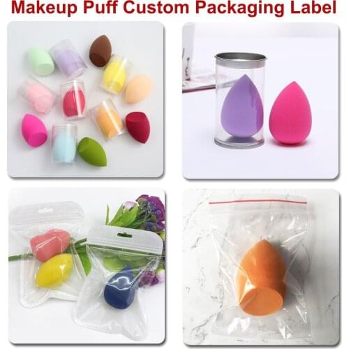 Custom Packaging/Label Latex-Free Comestic Egg Shape Makeup Sponge Puff Dry&Wet Use Foundation Muti-Color Blender in Box Tool