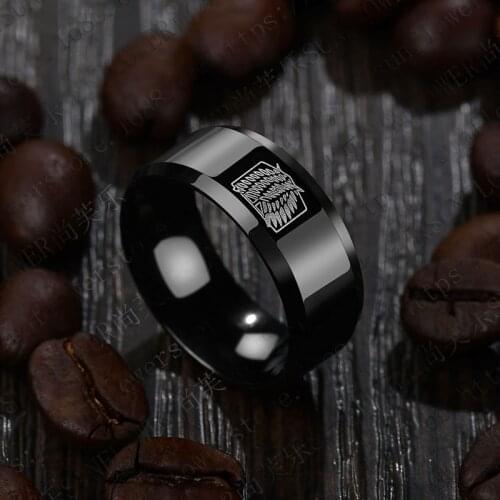 Anime Attack on Titan Rings Shingeki No Kyojin Wings of Liberty Titanium Stainless Steel Ring Cosplay Props Jewelry Accessories