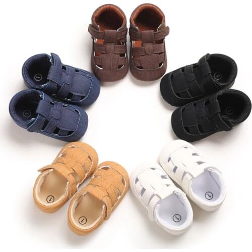New Newborn Kids Baby Boys Hollow Out Soft Sole Crib Sneakers Toddler Infant Sandals Shoes Solid Classic Baby Shoes