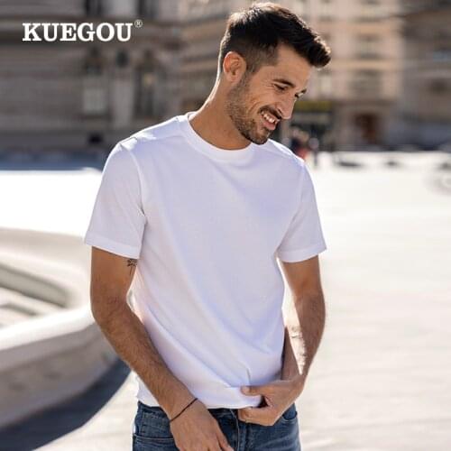 KUEGOU Men's Plain T-shirts