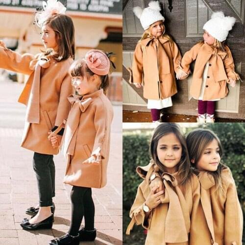 2-8T Toddler Jacket Baby Jacket Girl Trench Girls Jacket Windbreaker Outerwear Winter Clothes Wool Blend Clothes Family Matching