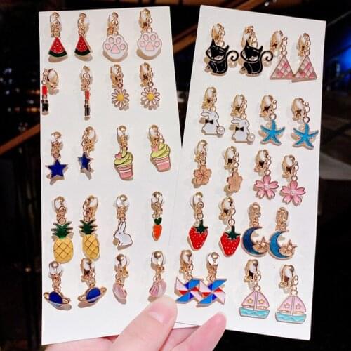 Fashion Trend Jewelry Cute Non-perforated Ear Clip Girl Child Earring Student Cartoon Girl Clip Earring Jewely Non Piercing Ear