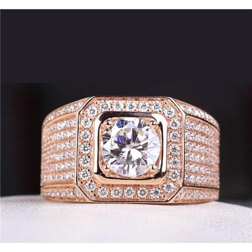 Luxury Rings 925 Silver Jewelry with Cubic Zircon Gemstones Open Finger Ring for Men Wedding Party Gifts Accessories Wholesale