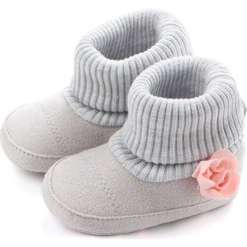 Baby Girl Shoes Autumn Winter Kids Newborn Infant Toddler Boots Casual Style Flower Pattern Warm Baby Shoes 6 To 15 Months