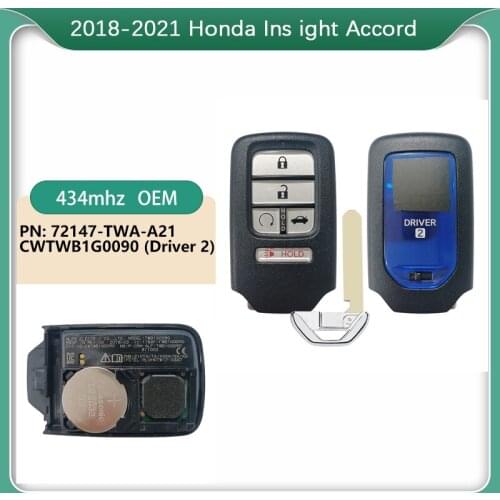 CN003133 Original 5 Button Smart Key For 2018-2021 Honda Accord RemoteWith 434Mhz PN Numebr 72147-TWA-A21 / CWTWB1G0090 Driver