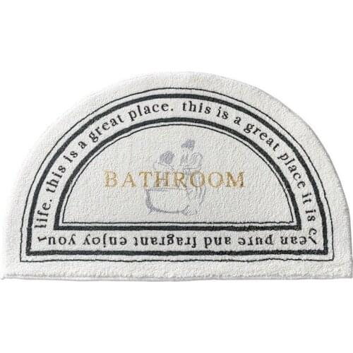 Simple Nordic Style Semi-circular Floor Mats Absorbent Non-slip Foot Pads Welcome Indoor Doormat Shower Room Area Rugs