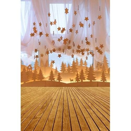 Christmas Tree White Curtain Photography Backdrop for Photo Studio Fond Studio Christmas Photophone Background for Photo Vinyl