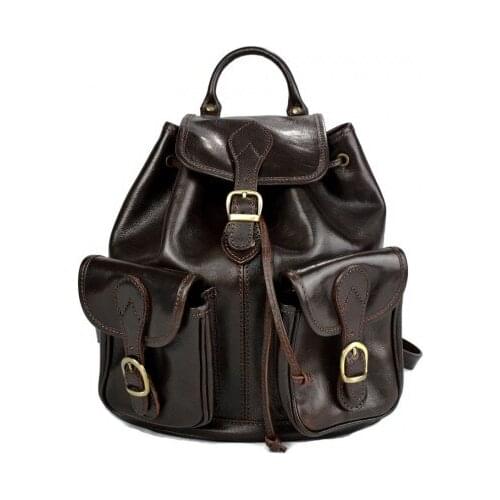 Backpack leather dark brown backpack genuine leather travel bag weekender sports